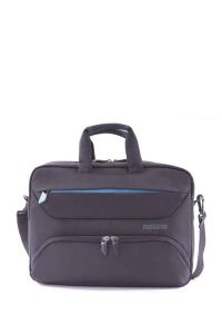 American Tourister Amber Laptop Briefcase in Black/Blue with Smart Sleeve
