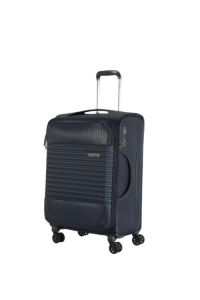 Ensign Blue American Tourister Fornax 55cm suitcase with spinner wheels