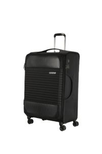 Black American Tourister Fornax 55cm suitcase with spinner wheels